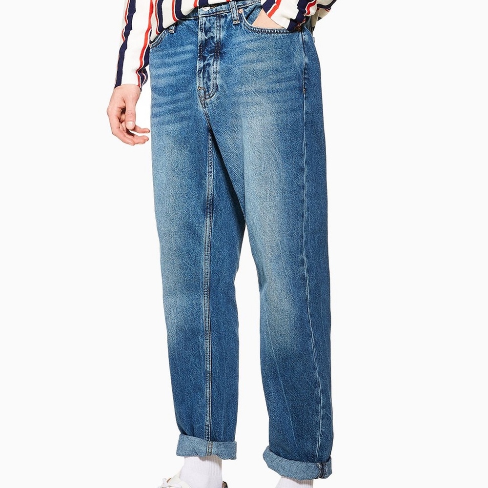 Topman Mid Wash Original Jeans, W32/ L30